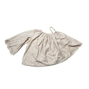 Boho Beige Cold Shoulder Festival Casual Top Large / One Size New